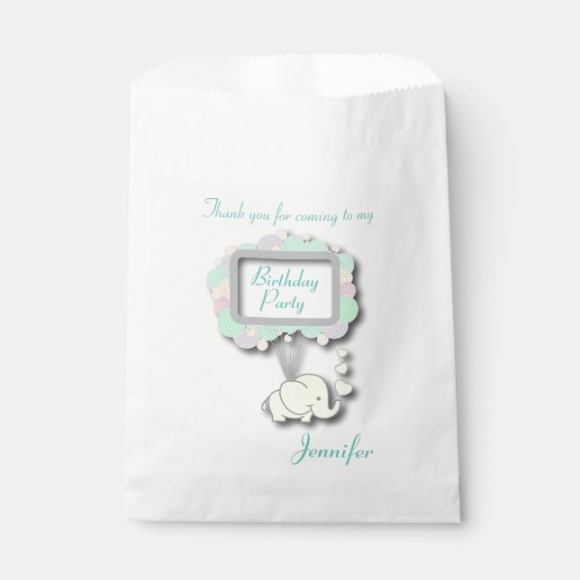 Thank You Baby Elephant Favour Bag (Front)