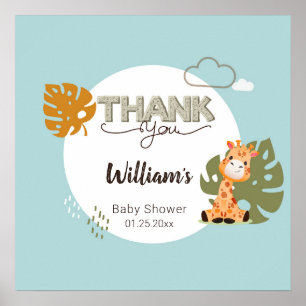 Thank you Baby Giraffe, Baby Shower Poster