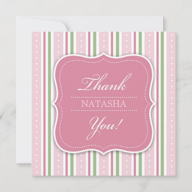 Thank You Baby Girl Shower Flat Card