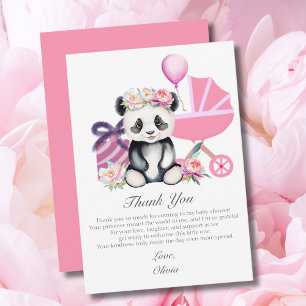 Thank You Baby Panda Baby Shower Gifts Card