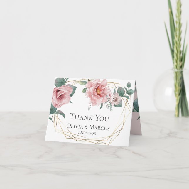 Thank You | Baby Pink Watercolor Peonies (Front)