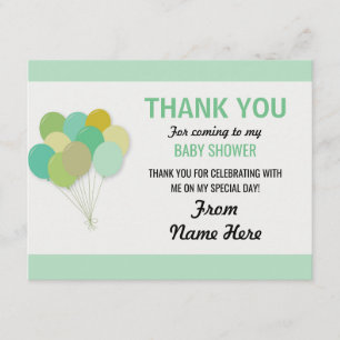 Thank You Baby Shower Balloon Pop Gender Reveal Invitation
