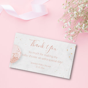thank you baby shower balloons photo stylish pink card