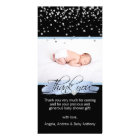 Thank You Baby Shower Blue Gold Foil Black Boy