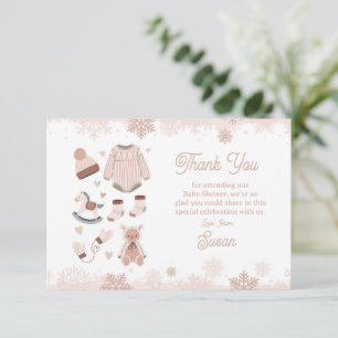 Thank You Baby Shower Cold Outside Snow Neutral