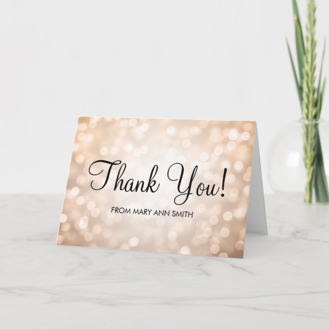Thank You Baby Shower Copper Glitter Lights (Front)