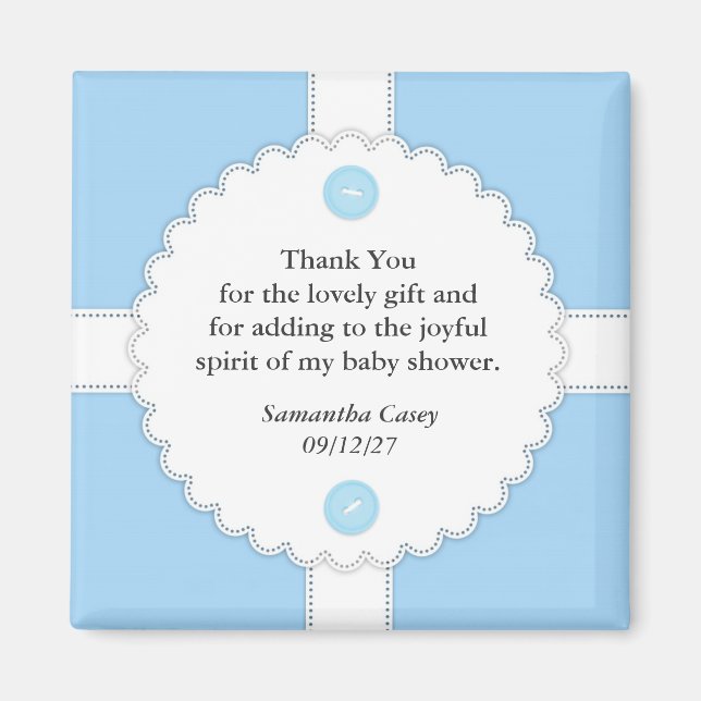 Thank You Baby Shower Dantel Magnet (Front)