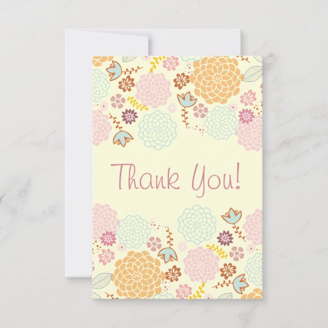 Thank You Baby Shower Fancy Modern Floral (Front)