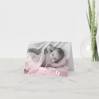 THANK YOU Baby Shower Feet GIRL PHOTO | BLANK