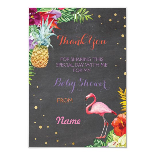 Thank You Baby Shower Flamingo Aloha Luau Cards