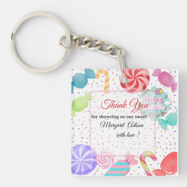 thank you baby shower  keychain (Front)