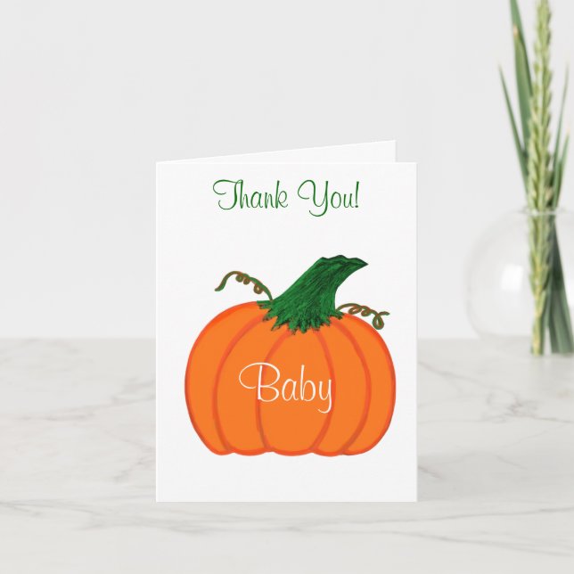 Thank You Baby Shower Orange Pumpkin (Front)