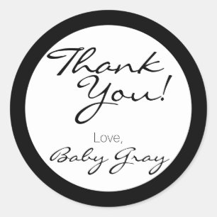 Thank You Baby Shower Personalize Custom Classic Round Sticker