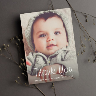 Thank You Baby Shower Personalized Photo Custom Card
