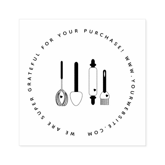 Thank You Bakery Cake Business Homemade Cakes Rubber Stamp (Imprint)