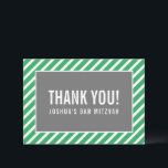 THANK YOU BAR MITZVAH modern boy simple green grey<br><div class="desc">by kat massard >>> https://linktr.ee/simplysweetpaperie <<< A simple, stylish way to say thank you to your guest's for attending your event. Setup as a template it is simple for you to add your own details, or hit the customise button and you can add or change text, fonts, sizes etc TIP...</div>