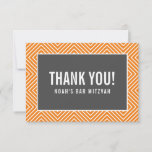 THANK YOU BAR MITZVAH modern geometric grey orange<br><div class="desc">by kat massard >>> https://linktr.ee/simplysweetpaperie <<< A simple, stylish way to say thank you to your guest's for attending your event. Setup as a template it is simple for you to add your own details, or hit the customise button and you can add or change text, fonts, sizes etc TIP...</div>