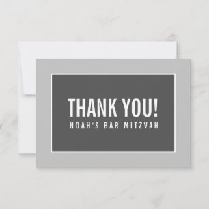 THANK YOU BAR MITZVAH modern geometric mono grey