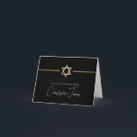 THANK YOU bar mitzvah modern gold jewish star<br><div class="desc">[ NOTE - THE GOLD EFFECT IS A PRINTED PICTURE ] A modern, simple design for THANK YOU CARD Setup as a template it is simple for you to add your own details, or hit the ize button and you can add or change text, fonts, customsizes, etc TIP: 1. To...</div>