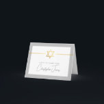 THANK YOU bar mitzvah modern gold jewish star grey<br><div class="desc">[ NOTE - THE GOLD EFFECT IS A PRINTED PICTURE ] A modern, simple design for THANK YOU CARD Setup as a template it is simple for you to add your own details, or hit the ize button and you can add or change text, fonts, customsizes, etc TIP: 1. To...</div>