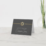 THANK YOU bar mitzvah modern gold star grey grey<br><div class="desc">[ NOTE - THE GOLD EFFECT IS A PRINTED PICTURE ] A modern, simple design for THANK YOU CARD Setup as a template it is simple for you to add your own details, or hit the ize button and you can add or change text, fonts, customsizes, etc TIP: 1. To...</div>