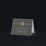 THANK YOU bar mitzvah modern gold star grey grey Card<br><div class="desc">[ NOTE - THE GOLD EFFECT IS A PRINTED PICTURE ] A modern, simple design for THANK YOU CARD Setup as a template it is simple for you to add your own details, or hit the ize button and you can add or change text, fonts, customsizes, etc TIP: 1. To...</div>
