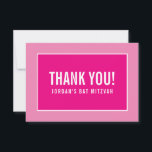 THANK YOU BAR MITZVAH modern minimalist girly pink<br><div class="desc">by kat massard >>> https://linktr.ee/simplysweetpaperie <<< A simple, stylish way to say thank you to your guest's for attending your event. Setup as a template it is simple for you to add your own details, or hit the customise button and you can add or change text, fonts, sizes etc TIP...</div>
