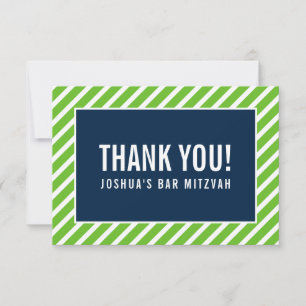 THANK YOU BAR MITZVAH modern nfl green navy blue Card