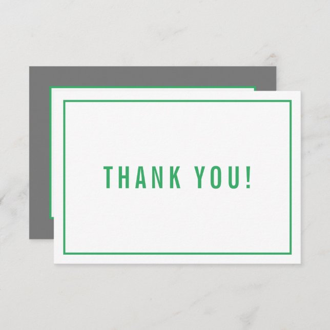 THANK YOU BAR MITZVAH modern simple green grey (Front/Back)