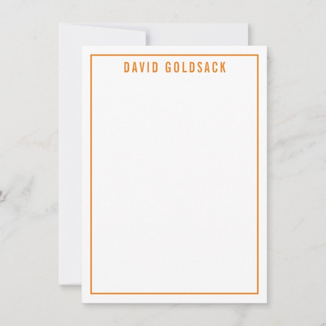 THANK YOU BAR MITZVAH modern simple name orange Card (Front)