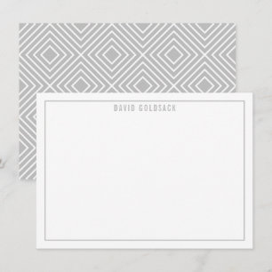 THANK YOU BAR MITZVAH modern simple name pale grey Card