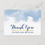 THANK YOU BAR MITZVAH modern star blue watercolor<br><div class="desc">by kat massard >>> kat@simplysweetPAPERIE.com <<< A simple, stylish way to say thank you to your guest's for attending your child's BAR MITZVAH Setup as a template it is simple for you to add your own details, or hit the customise button and you can add or change text, fonts, sizes...</div>