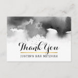 THANK YOU BAR MITZVAH modern star grey watercolor<br><div class="desc">by kat massard >>> kat@simplysweetPAPERIE.com <<< A simple, stylish way to say thank you to your guest's for attending your child's BAR MITZVAH Setup as a template it is simple for you to add your own details, or hit the customise button and you can add or change text, fonts, sizes...</div>