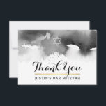 THANK YOU BAR MITZVAH modern star grey watercolor<br><div class="desc">by kat massard >>> kat@simplysweetPAPERIE.com <<< A simple, stylish way to say thank you to your guest's for attending your child's BAR MITZVAH Setup as a template it is simple for you to add your own details, or hit the customise button and you can add or change text, fonts, sizes...</div>