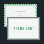 THANK YOU BAR MITZVAH modern stripe nfl green grey<br><div class="desc">by kat massard >>> https://linktr.ee/simplysweetpaperie <<< A simple, stylish way to say thank you to your guest's for attending your event. Setup as a template it is simple for you to add your own details, or hit the customise button and you can add or change text, fonts, sizes etc TIP...</div>