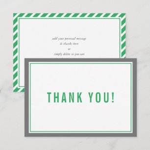 THANK YOU BAR MITZVAH modern stripe nfl green grey Card