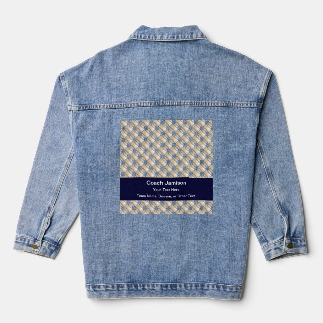 Thank You Baseball Coach Your Text Blue Denim Jacket (Back)