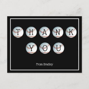 Thank You Baseball Custom Personalized Postcard