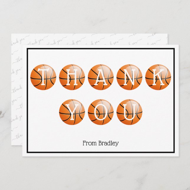 Thank You Basketball Custom Personalized (Front/Back)