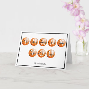 Thank You Basketball Custom Personalized Card