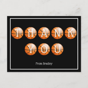 Thank You Basketball Custom Personalized Postcard