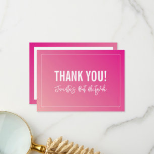 THANK YOU BAT MITZVAH modern bright pink gradient Card