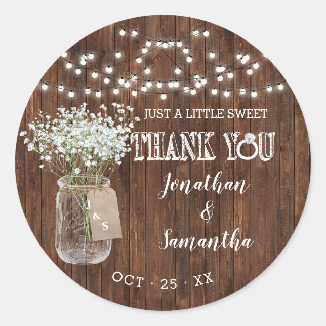 Thank you BBQ before I do couples shower country Classic Round Sticker (Front)