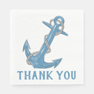 Thank You  Beach Blue Nautical Wedding Napkins