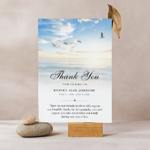 Thank You Beach Funeral Photo Sympathy Grief Card