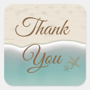 Thank You Beach Themed Oceanic Wedding Stickers