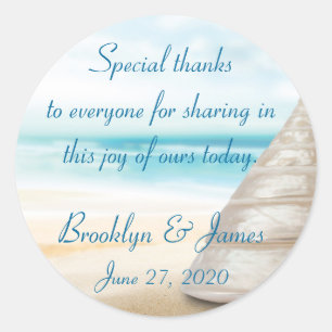 Thank You Beach Wedding Stickers