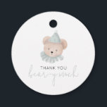 Thank You Bear-y Much Favour Tags<br><div class="desc">Make your birthday,  baby shower or business event fun with this adorable rustic vintage watercolor teddy bear round favour tag.</div>