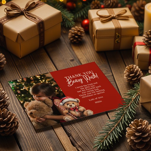 Thank You Beary Christmas Bear Card (Creator Uploaded)