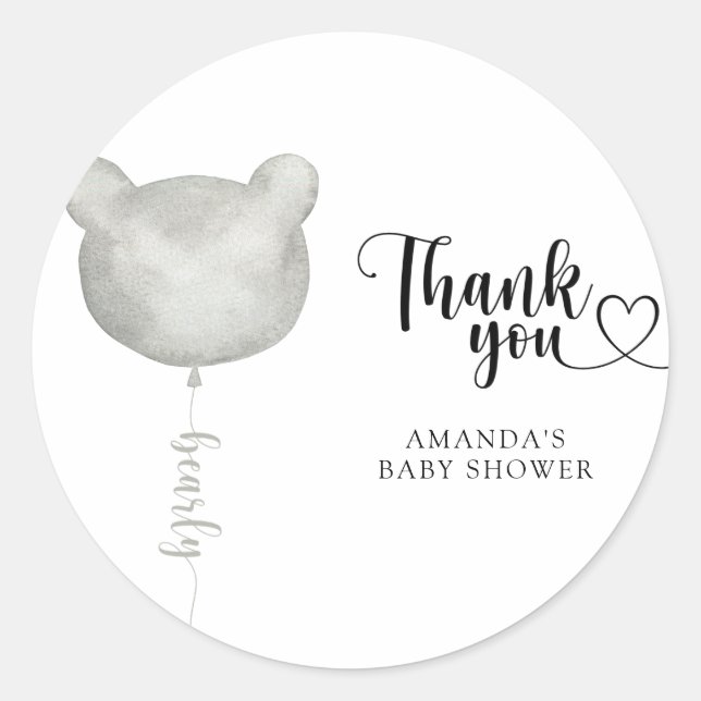 Thank you beary much classic round sticker (Front)